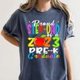 Proud Step-Dad Of 2023 Pre-K Graduate Fathers Day Graduation Women's Comfort Colors T-Shirt Denim