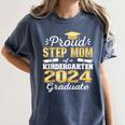 Proud Step Mom Of Kindergarten Graduate 2024 Graduation Step Women's Comfort Colors T-Shirt Denim