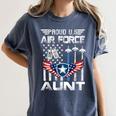 Proud US Air Force Aunt Flag Air Force Graduation Aunt Tee Women's Comfort Colors T-Shirt Denim
