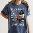 Queen Masters Degree Graduation Educated Melanin Grad Women's Comfort Colors T-Shirt Denim