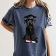 Russian Terrier Dog Graduation Cap Graduate Owner Grad Women's Comfort Colors T-Shirt Denim