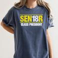 Senior 2018 Class President-School Colors Graduation Women's Comfort Colors T-Shirt Denim