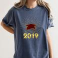 Senior 2019 Graduation Shirt Burgundy Gold Class Colors G23 Women's Comfort Colors T-Shirt Denim