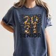 Senior 2021 Grad Class Of 2021 Graduation Leopard Cheetah Women's Comfort Colors T-Shirt Denim