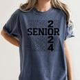 Senior 2024 Class Of 2024 Graduation 2024 Women Boy Girl Women's Comfort Colors T-Shirt Denim
