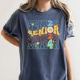 Senior 2024 Groovy Retro Class Of 2024 Graduation Senior 24 Women's Comfort Colors T-Shirt Denim