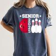 Senior 2025 Bowling Player Class Of 2025 Graduation Seniors Women's Comfort Colors T-Shirt Denim