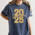 Senior 2025 Class Of 2025 Gold Senior Graduation Women's Comfort Colors T-Shirt Denim
