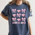 Senior 2025 Coquette Pink Bow Class Of 2025 Graduation Girls Women's Comfort Colors T-Shirt Denim