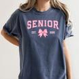 Senior 2026 Class Of 2026 Coquette Pink Bow Graduation 2026 Women's Comfort Colors T-Shirt Denim