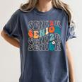Senior 2026 Class Of 2026 Retro Groovy Graduation Grad Women Women's Comfort Colors T-Shirt Denim