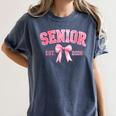 Senior 2026 Coquette Pink Bow Class Of 2026 Graduation Girls Women's Comfort Colors T-Shirt Denim