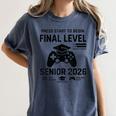 Senior 2026 Final Level Gamer Graduation 2026 Women's Comfort Colors T-Shirt Denim