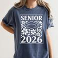 Senior 2026 Floral Flowers Class Of 2026 Graduation Kids Women's Comfort Colors T-Shirt Denim