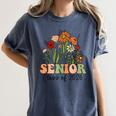 Senior 2026 Graduate Class Of 2026 Wildflowers Graduation Women's Comfort Colors T-Shirt Denim