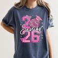 Senior 2026 Graduation Girls Coquette Pink Bow Class Of 2026 Premium Women's Comfort Colors T-Shirt Denim