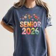 Senior 2026 Groovy Retro Grad Class Of 2026 Graduation Kids Women's Comfort Colors T-Shirt Denim