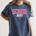 Senior 2026 Pink Coquette Bow Class Of 2026 Graduation Women Women's Comfort Colors T-Shirt Denim