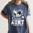 Senior Aunt Class Of 2026 Soccer Graduation Heart Women's Comfort Colors T-Shirt Denim