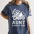 Senior Cheerleader Aunt Cheer Class Of 2026 Graduation Women Women's Comfort Colors T-Shirt Denim
