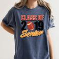 Senior Class Of 2019 Tshirt Graduation Students Football Women's Comfort Colors T-Shirt Denim
