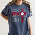 Senior Class Of 2024 Graduation 2024 Maroon Basketball Women's Comfort Colors T-Shirt Denim