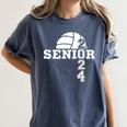 Senior Class Of 2024 Volleyball Seniors School Graduation Women's Comfort Colors T-Shirt Denim