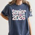 Senior Class Of 2026 Graduation 2026 Coquette Pink Bow Cute Women's Comfort Colors T-Shirt Denim
