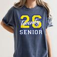 Senior Class 2026 Graduation Yellow Blue Letters Women's Comfort Colors T-Shirt Denim