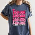 Senior Class Of 2026 Pink Coquette Bow Graduation 2026 Women's Comfort Colors T-Shirt Denim