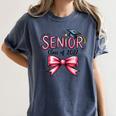 Senior Class Of 2027 Coquette Pink Bow Graduation 2027 Girls Women's Comfort Colors T-Shirt Denim