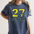 Senior Class Of 2027 Graduation Yellow And Blue On The Back Premium Tri-Blend Women's Comfort Colors T-Shirt Denim