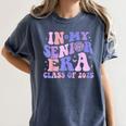 In My Senior Era Class Of 2025 Groovy Senior 2025 Graduation Women's Comfort Colors T-Shirt Denim
