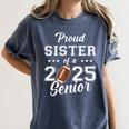 Senior Football Sister Class Of 2025 Graduation Graduate Women's Comfort Colors T-Shirt Denim