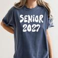 Senior Retro Class Of 2027 Graduation High School College Women's Comfort Colors T-Shirt Denim