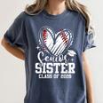 Senior Sister Class Of 2026 Baseball Graduation Heart Women's Comfort Colors T-Shirt Denim
