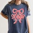 Senior Twenty Twenty-Six Coquette Graduation Class Of 2026 Women's Comfort Colors T-Shirt Denim