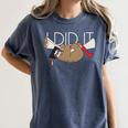 Sloth Graduation Shirt I Did It Diploma Grad Women's Comfort Colors T-Shirt Denim