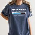 Social Worker In Progress MSW Masters Graduation Shirt Women's Comfort Colors T-Shirt Denim