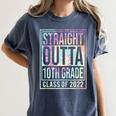 Straight Outta 10th Grade Class Of 2022 School Graduation Women's Comfort Colors T-Shirt Denim