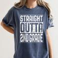 Straight Outta 2nd Grade Shirt Second Grade Graduation Women's Comfort Colors T-Shirt Denim