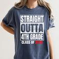 Straight Outta 4th Grade Graduation Class 2028 Fourth Grade Women's Comfort Colors T-Shirt Denim