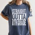 Straight Outta 8th Grade Shirt Eighth Grade Graduation Women's Comfort Colors T-Shirt Denim