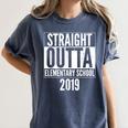 Straight Outta Elementary School 2019 Graduation Fun Women's Comfort Colors T-Shirt Denim
