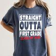 Straight Outta First Grade Class Of 2018 Graduation Women's Comfort Colors T-Shirt Denim