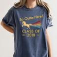 STRAIGHT OUTTA HIGH SCHOOL 2018 Grad Graduation Shirt Women's Comfort Colors T-Shirt Denim
