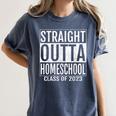 Straight Outta Homeschool Graduation Tee 2023 Women's Comfort Colors T-Shirt Denim