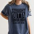 Straight Outta Junior High Graduation Class Of 2018 Women's Comfort Colors T-Shirt Denim