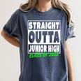 Straight Outta Junior High School Class Of 2022 Graduation Women's Comfort Colors T-Shirt Denim