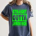 Straight Outta Junior High School Graduation T-Shirt Women's Comfort Colors T-Shirt Denim